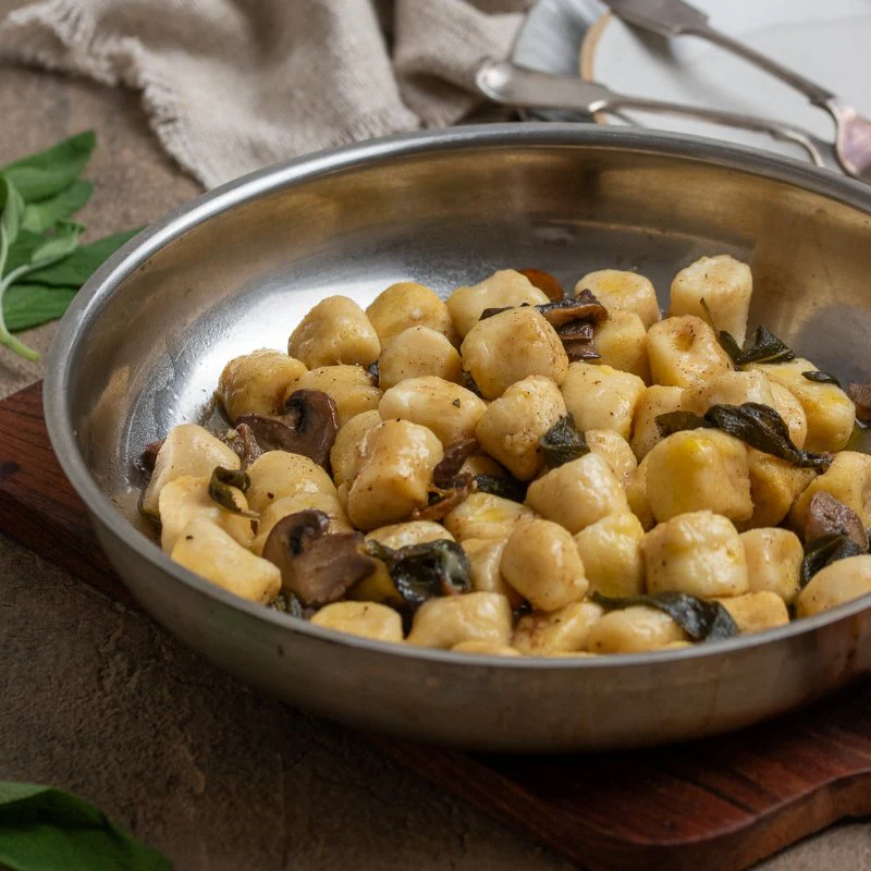 Davide's Ricotta Gnocchi, Mushrooms & Burnt Sage Butter