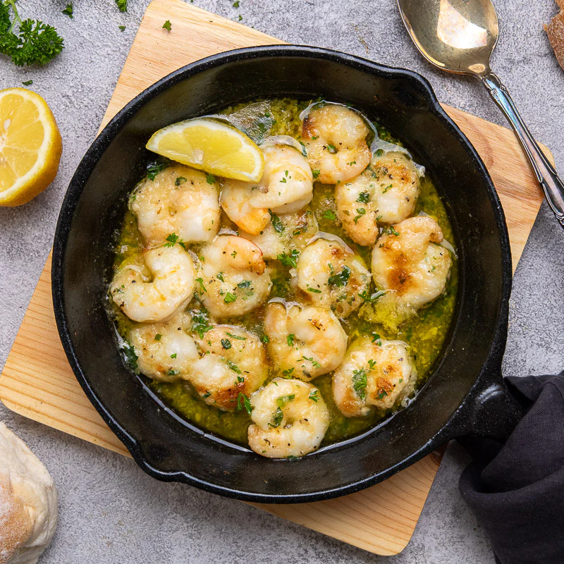 Gavin’s Garlic Prawns With Parsley Butter