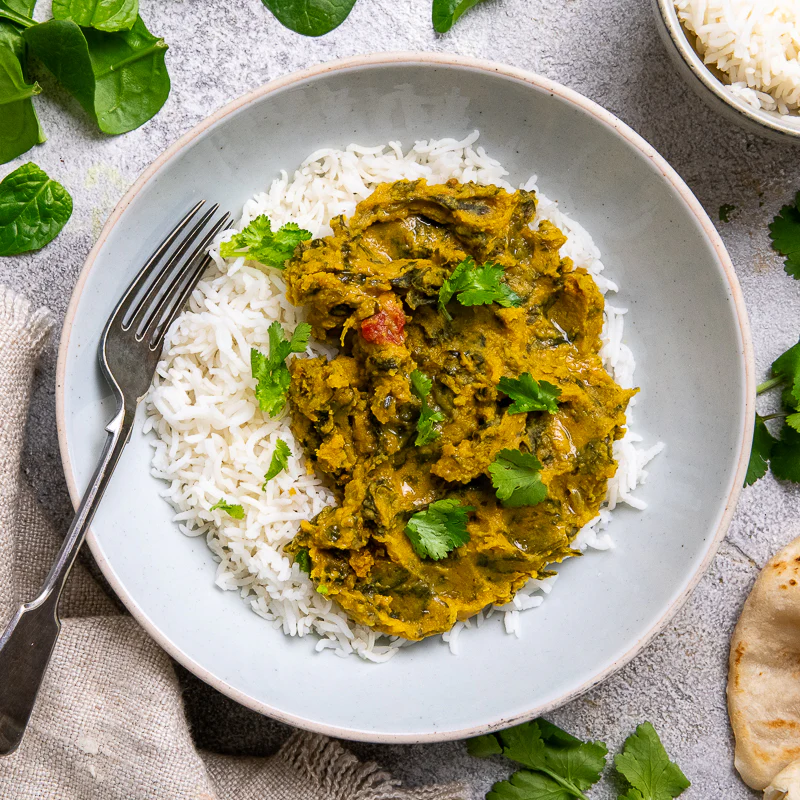 Keisha's Spinach Dal and Steamed Rice (V)