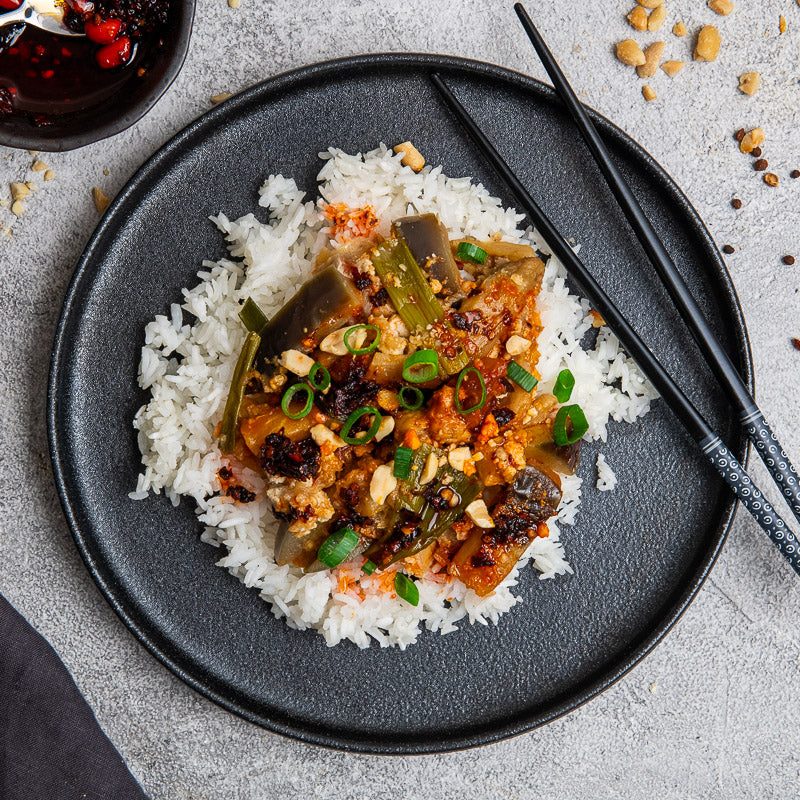 Lou's Szechuan Eggplant with Chilli Oil and Jasmine Rice - Image 2