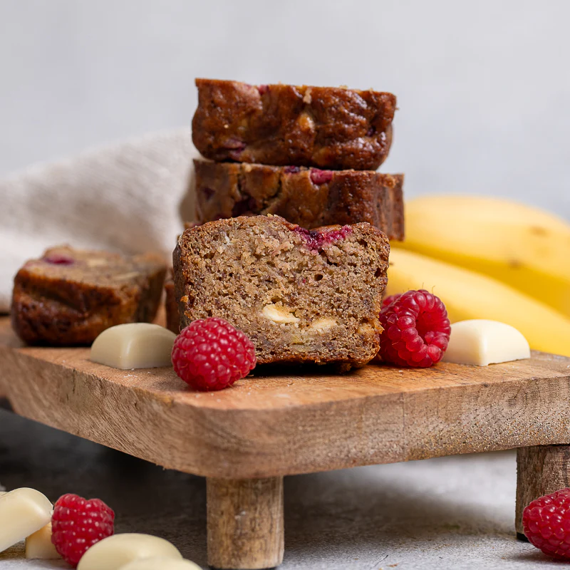 Rebecca's Raspberry & White Chocolate Banana Bread